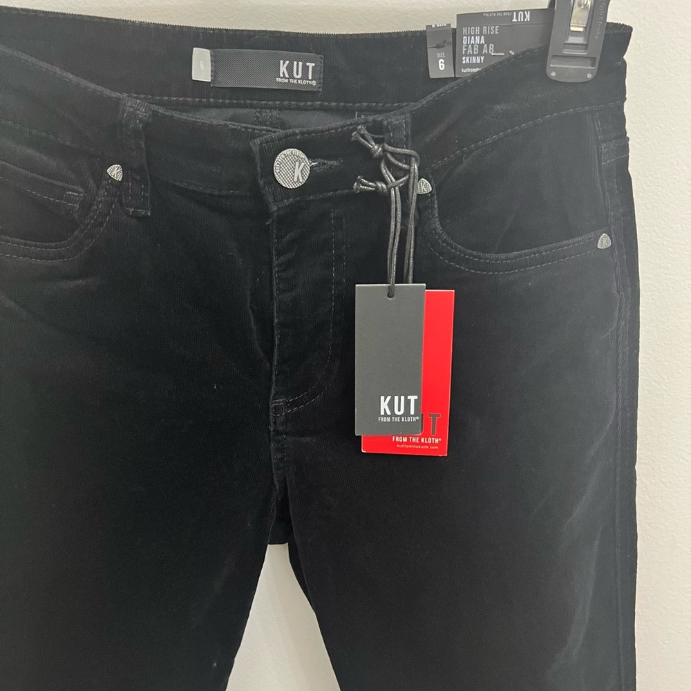 Kut from the Kloth Black Straight Leg Corduroy Women's Jeans - Picture 8 of 16